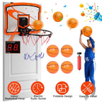 Indoor Mini Basketball Hoop Set with 4 Inflatable Balls Electric Audio Scorer