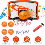 Indoor Mini Basketball Hoop Set with 4 Inflatable Balls Electric Audio Scorer