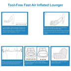 Inflatable Lounger Air Sofa Chair Couch with Portable Organizing Bag