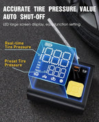 Portable Tire Inflator & Air Compressor — 20000mAh, 150 PSI with Digital Gauge