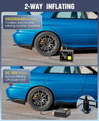 Portable Tire Inflator & Air Compressor — 20000mAh, 150 PSI with Digital Gauge
