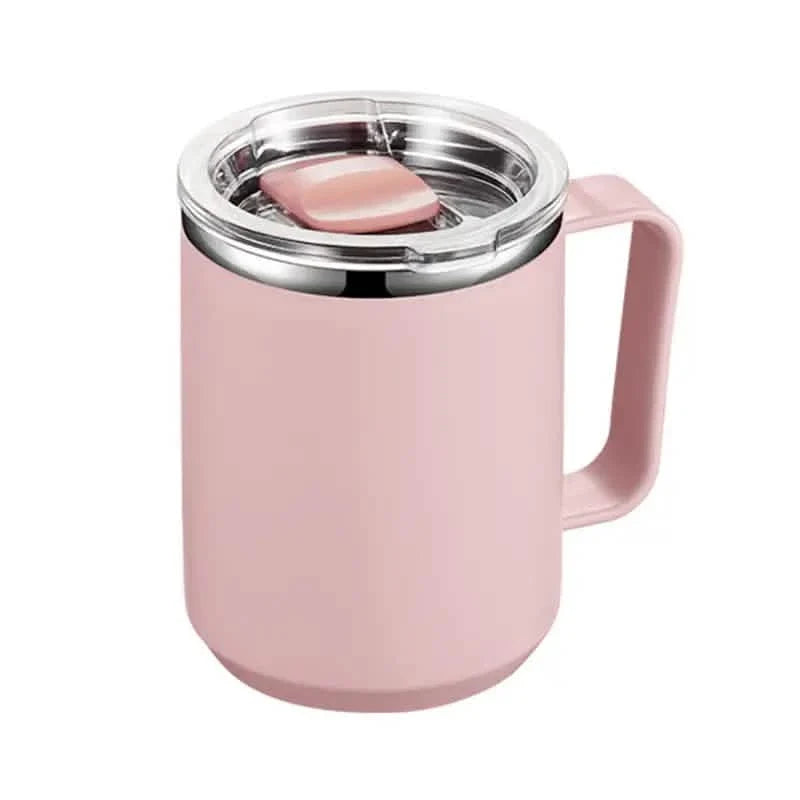 Insulated Double Wall Coffee Mug with Handle and Lid