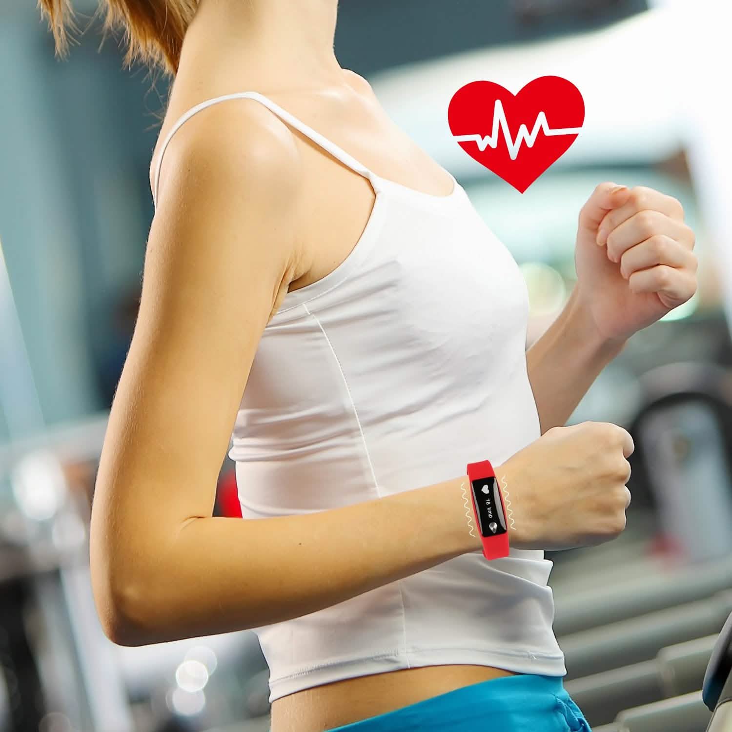 IP67 Fitness Tracker Watch with Heart Rate Monitor and Step Counter