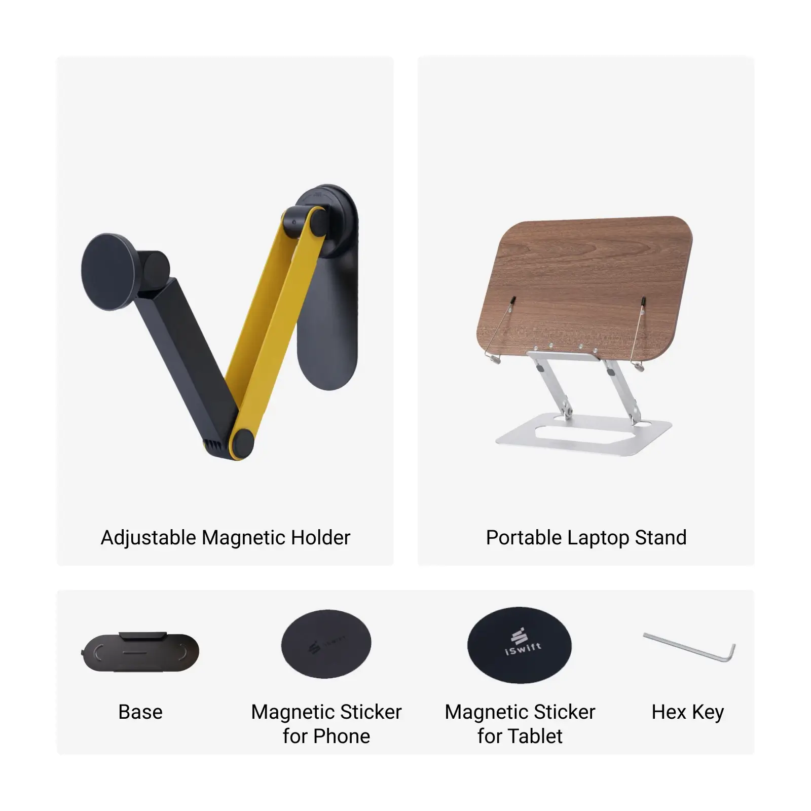 Wall-Mount Adjustable Magnetic Phone & Tablet Holder