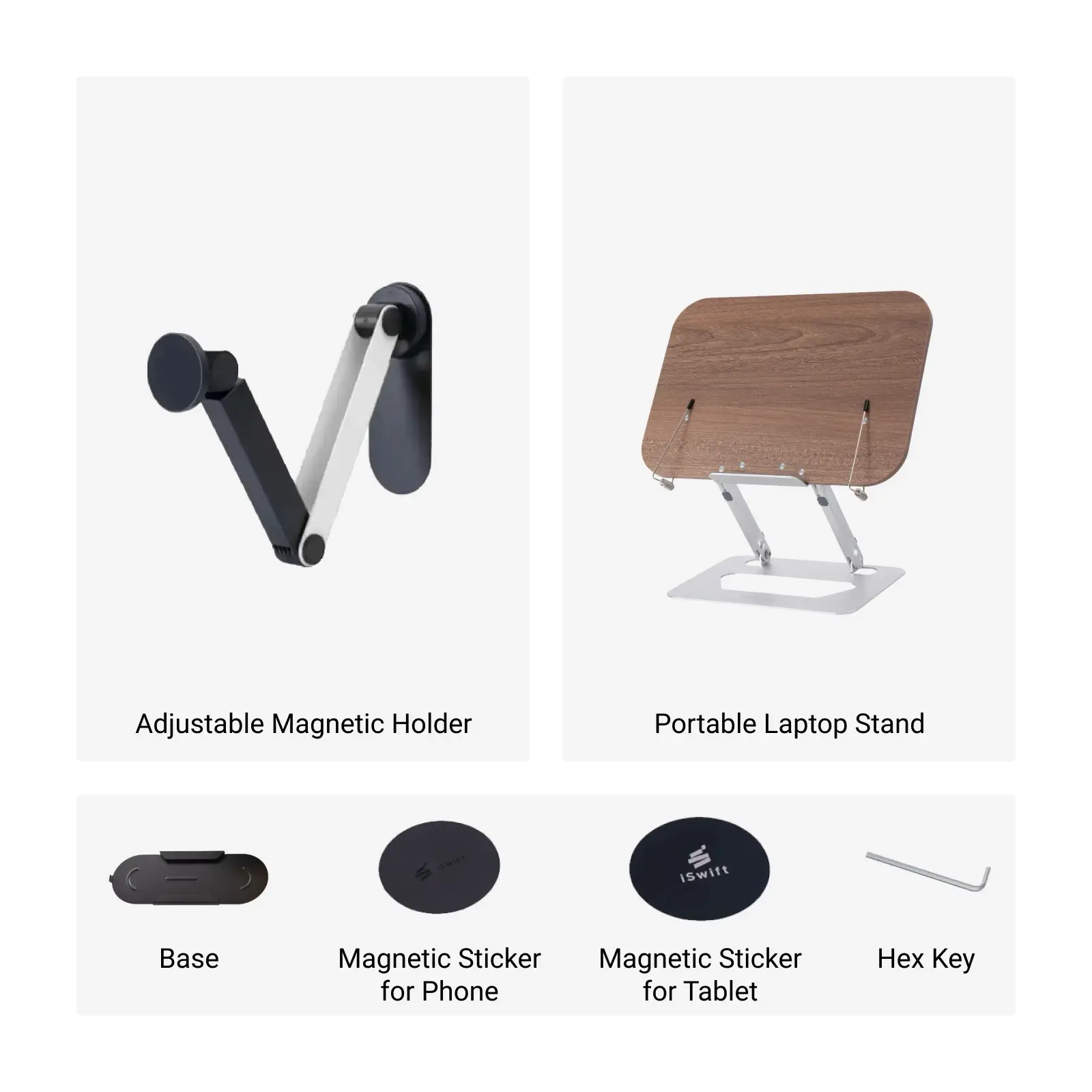 Wall-Mount Adjustable Magnetic Phone & Tablet Holder