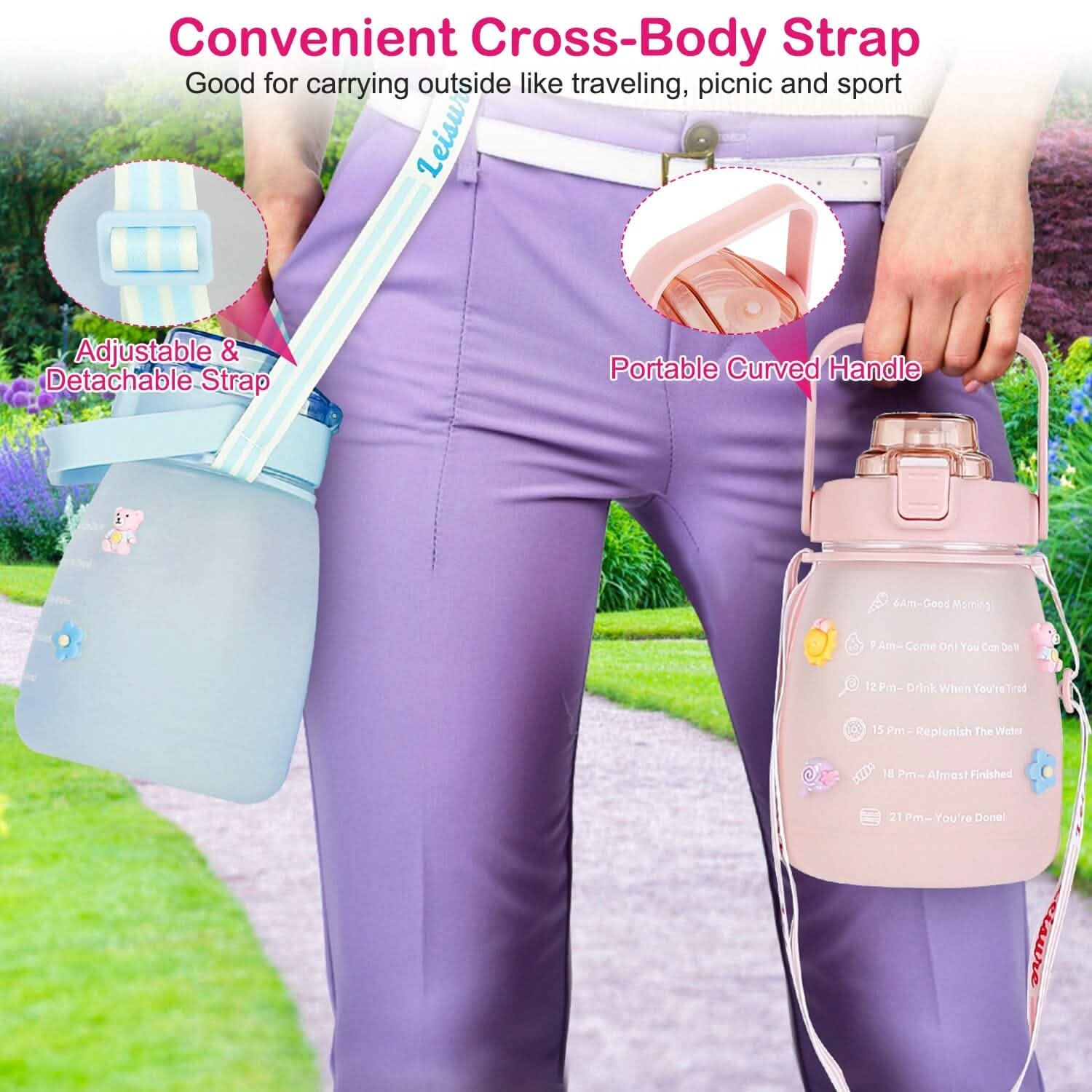 Kawaii Water Bottle with Straw