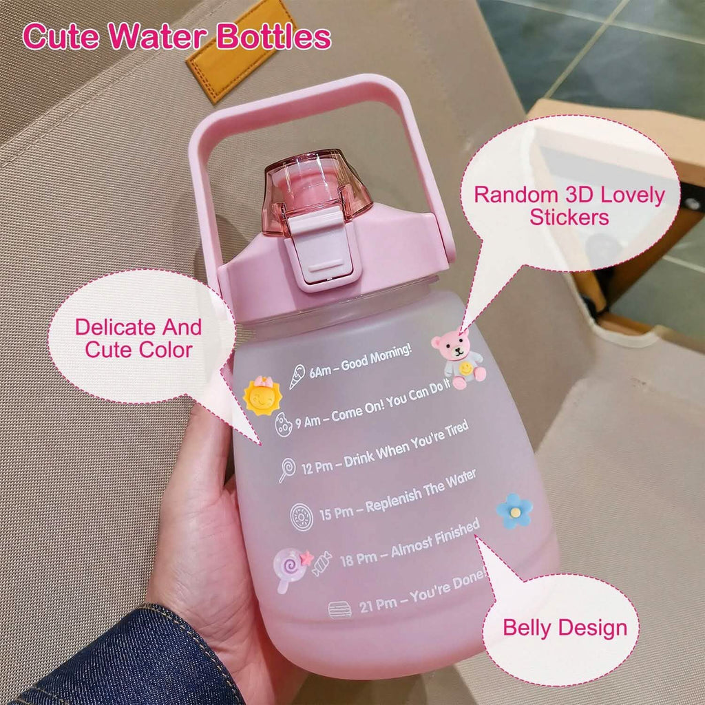 Kawaii Water Bottle with Straw