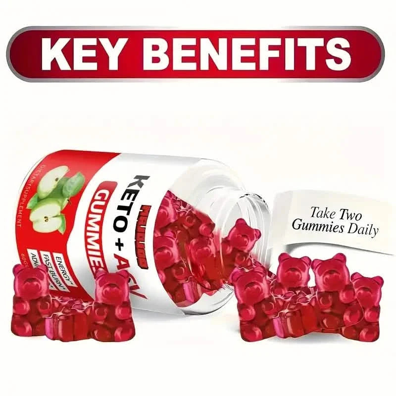 KETO +ACV Gummies Apple Cider Vinegar & B12