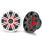 KICKER Pair 45KM84L 8" 600 Watt Marine Boat Waterproof Speakers w/LED's KM8  (Refurbished)