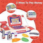 Kids Cash Register Pretend Play Cashier Toy with Scanner Calculator