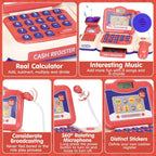 Kids Cash Register Pretend Play Cashier Toy with Scanner Calculator