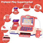 Kids Cash Register Pretend Play Cashier Toy with Scanner Calculator