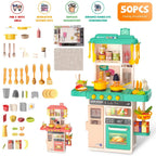 Kids Kitchen Play Set Interactive Pretend Kitchen Toys Cookware