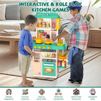 Kids Kitchen Play Set Interactive Pretend Kitchen Toys Cookware