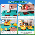 Kids Kitchen Play Set Interactive Pretend Kitchen Toys Cookware