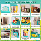 Kids Kitchen Play Set Interactive Pretend Kitchen Toys Cookware