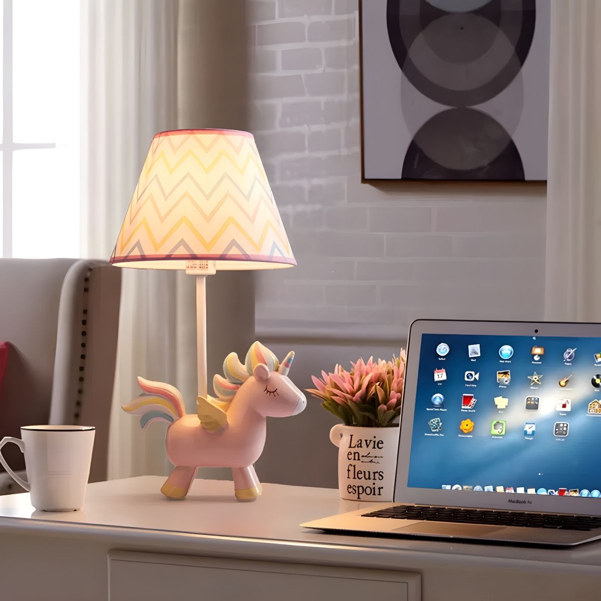 Kids' Room Resin Unicorn Table Lamp