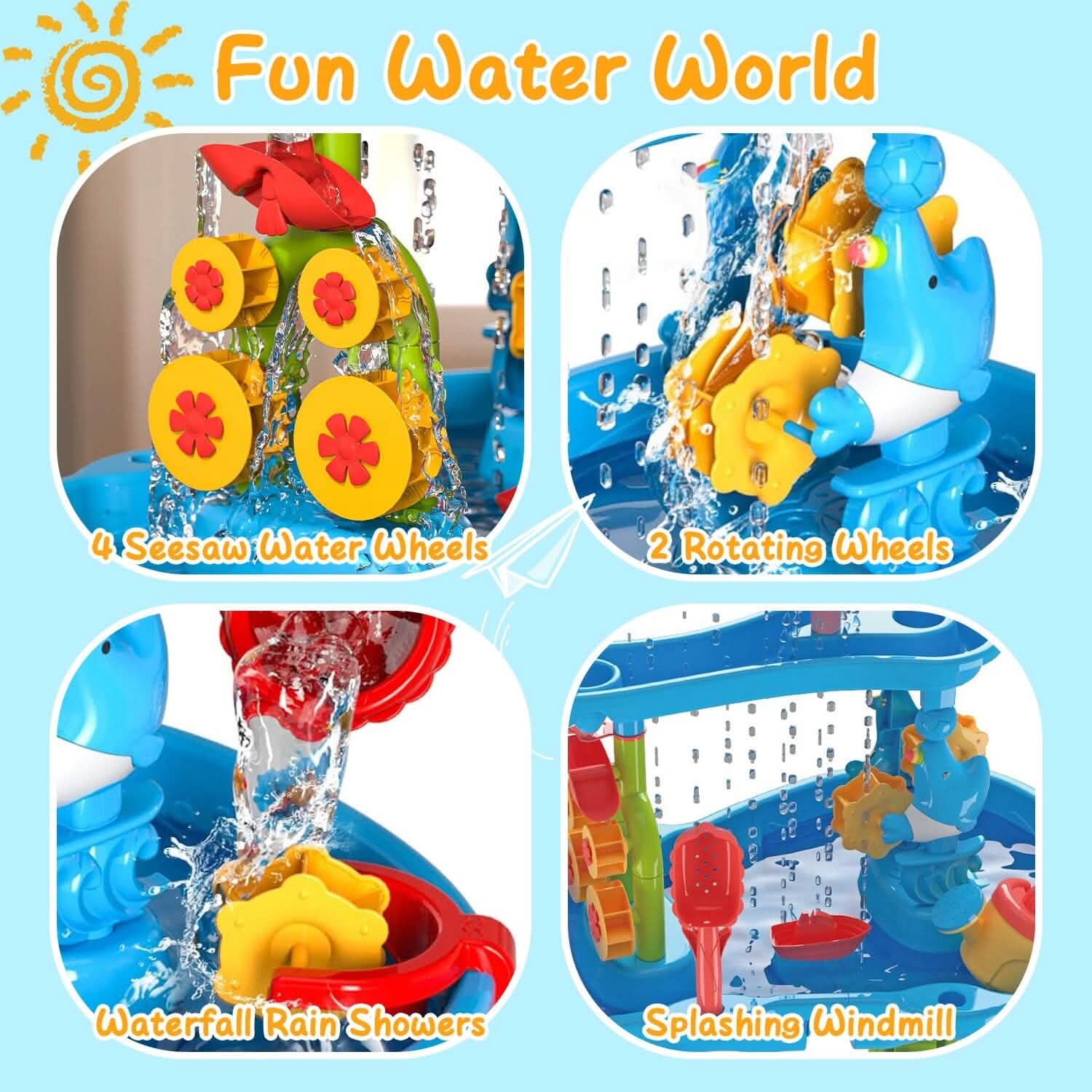 Kids Sand Water Table for 3-6 Years Old Sensory Exercise Friendship Building