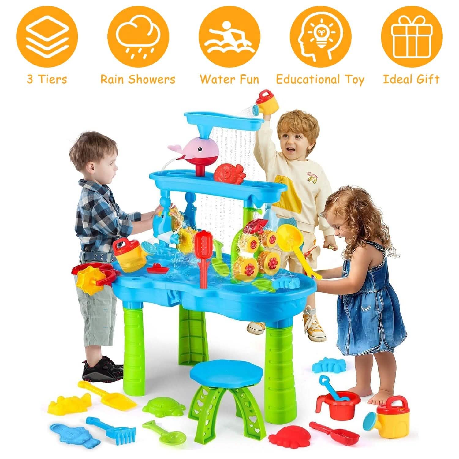 Kids Sand Water Table for 3-6 Years Old Sensory Exercise Friendship Building