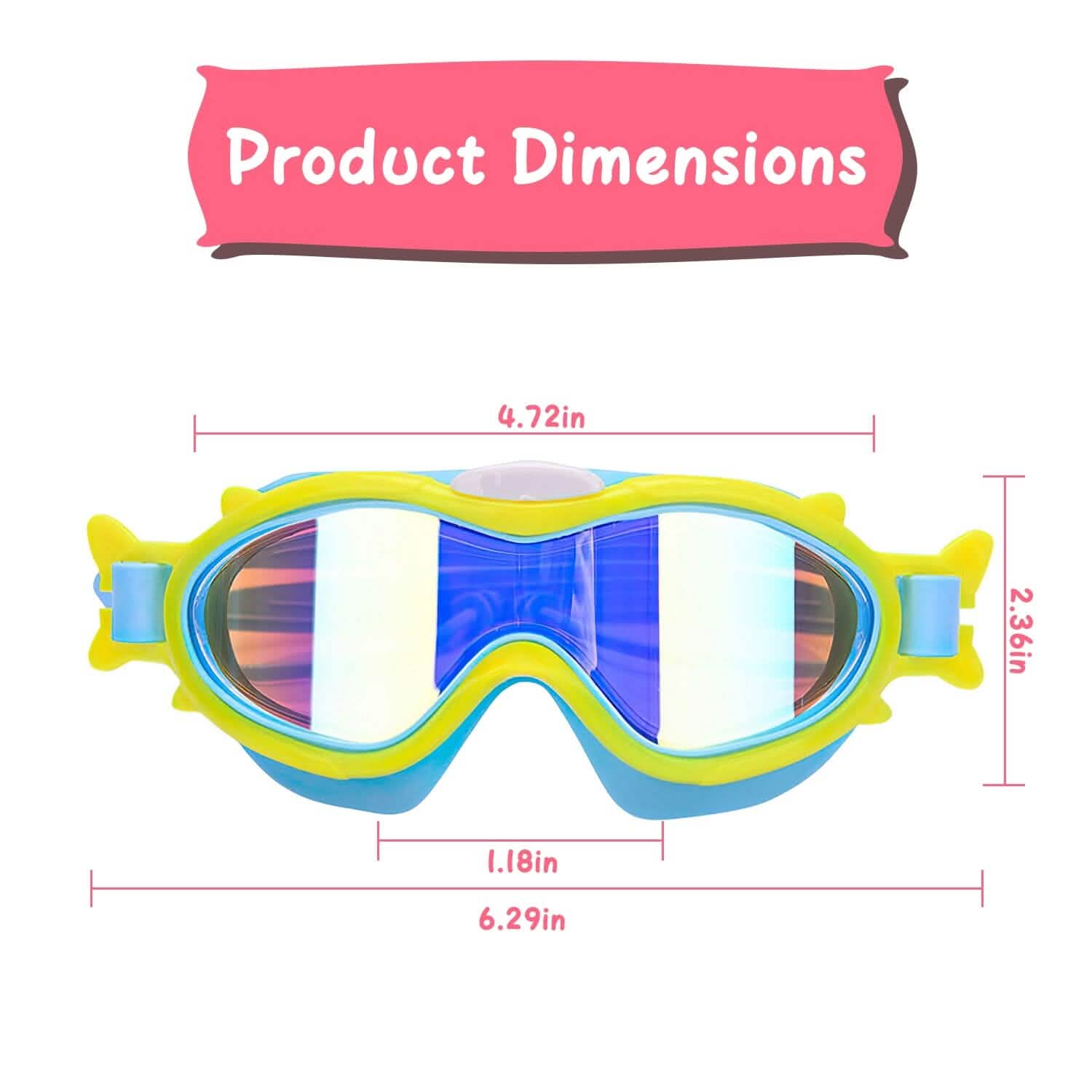 Kids Swim Goggles with Ear Plugs UV Protection Anti-Fog Leak Proof
