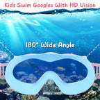 Kids Swim Goggles with Ear Plugs UV Protection Anti-Fog Leak Proof