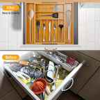 Kitchen Bamboo Expandable Cutlery Utensil Drawer Organizer