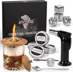 Kitypartsy Cocktail Smoker With Torch, Wood Chips, and Stainless Steel Ice Cubes