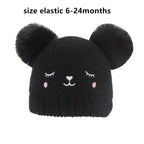 Knitted Beanie Hat, Cute Cold-proof Winter Hat For 6-24 Months Baby Girls
