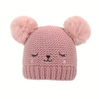 Knitted Beanie Hat, Cute Cold-proof Winter Hat For 6-24 Months Baby Girls