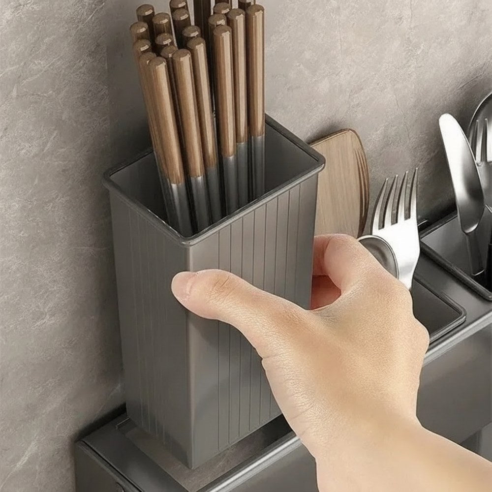 Wall-Mounted Kitchen Knife & Utensil Holder