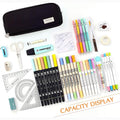 Large Capacity 3 Compartment Pouch Pencil Case