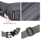 Large Capacity Crossbody Messenger Bag Fanny Pack with Reflective Zipper Strap