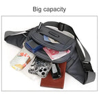 Large Capacity Crossbody Messenger Bag Fanny Pack with Reflective Zipper Strap