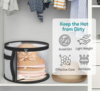 Large Clear Hat Storage Case – Wide-Brim Hat Organiser with Handles