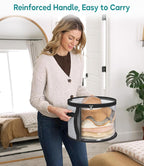 Large Clear Hat Storage Case – Wide-Brim Hat Organiser with Handles