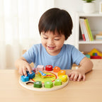 Learning Clock Colorful Numbers Wooden Construction Toddler