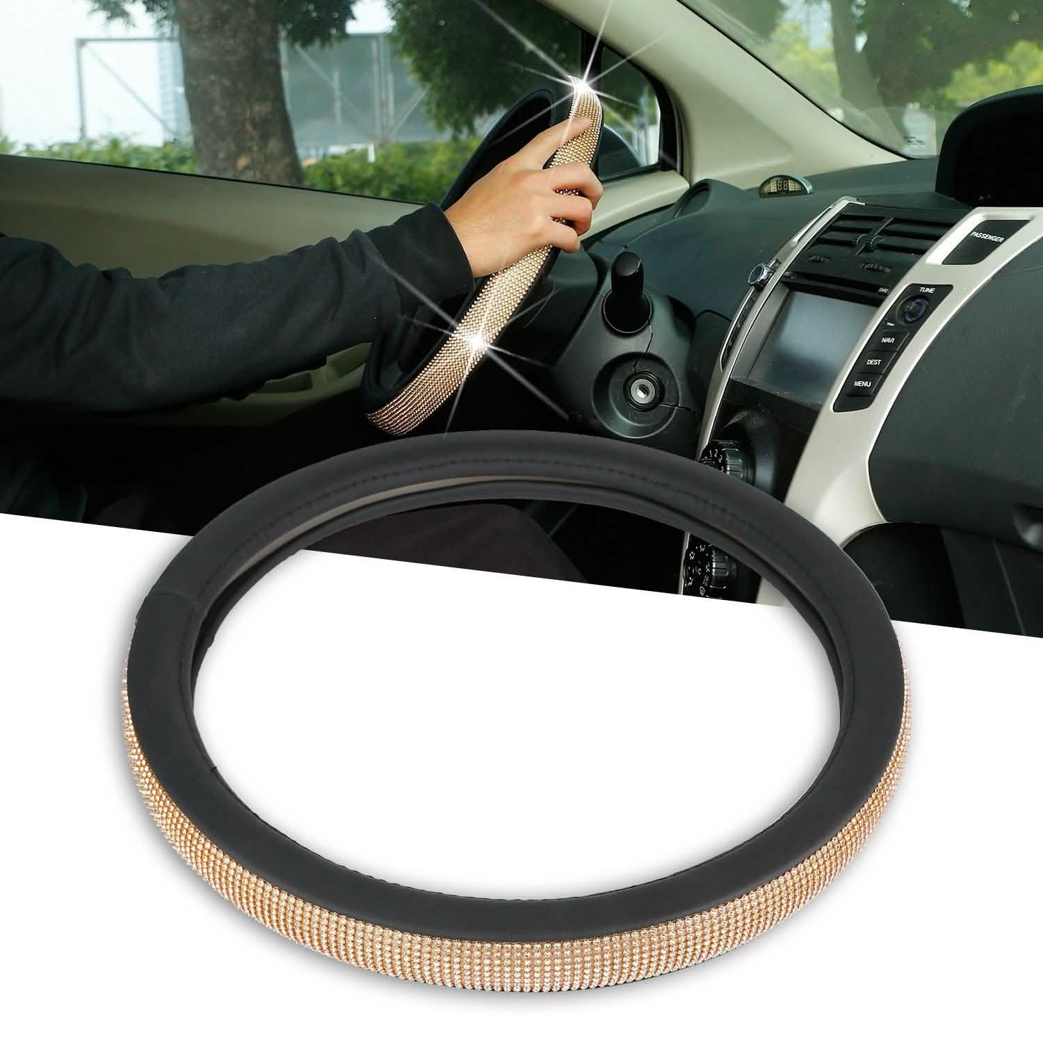 Leather Diamond Rhinestone Car SUV Steer Protector