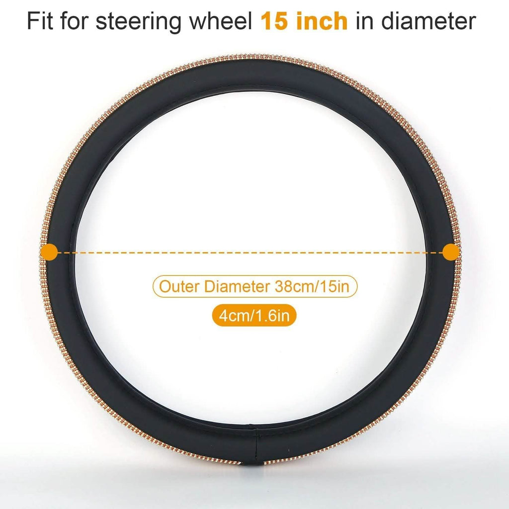 Leather Diamond Rhinestone Car SUV Steer Protector