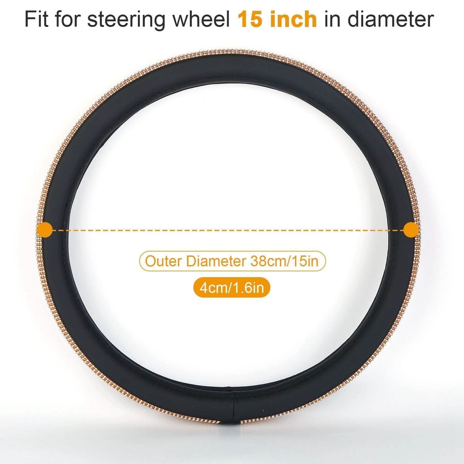 Leather Diamond Rhinestone Car SUV Steer Protector