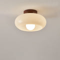 Cream Glass Ceiling Light - Bauhaus Style for Bedroom