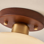 Cream Glass Ceiling Light - Bauhaus Style for Bedroom
