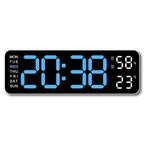 LED Digital Wall Clock with Large Display, Temperature & Humidity, Auto Light Sensor