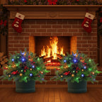 LED Evergreen Urn Filler Festive Holiday Decor