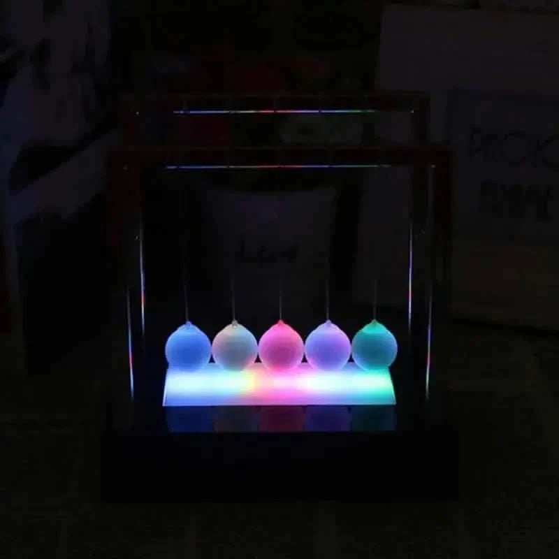 LED Light Up Pendulum Perpetual Fun Science Physics Learning Balance Balls Desk Toys
