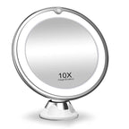 LED Lighted Makeup Mirror with 10x Magnification and 360° Swivel