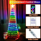 LED Lights Collapsible Christmas Tree Light with Remote App Control