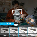 LED Magnifying Glass with Stand - 5x Zoom, USB Rechargeable Reading Aid