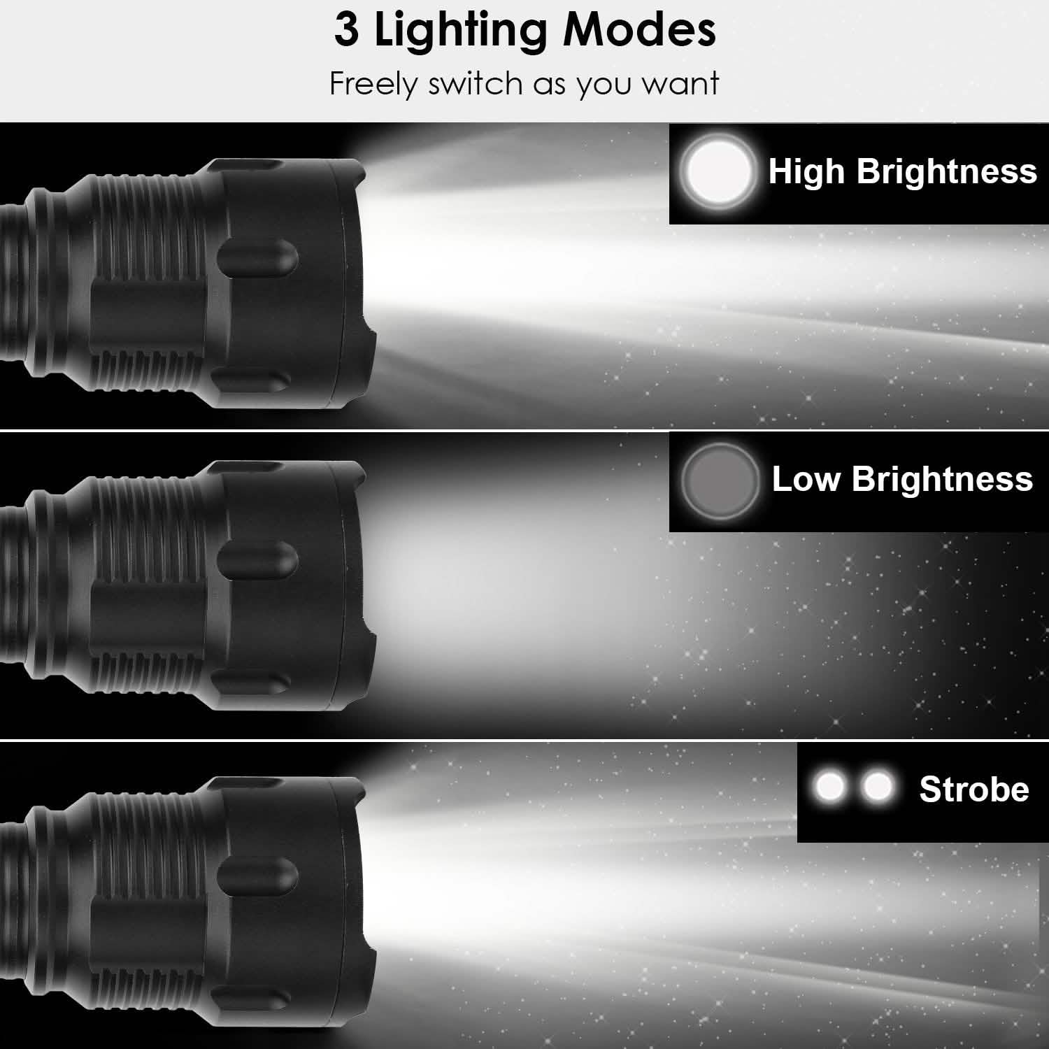 LED Rechargeable Zoomable Flashlight