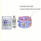 LED Rope Lights Outdoor, RGB Remote Control Fairy String Lights Plug In With 200 LEDs