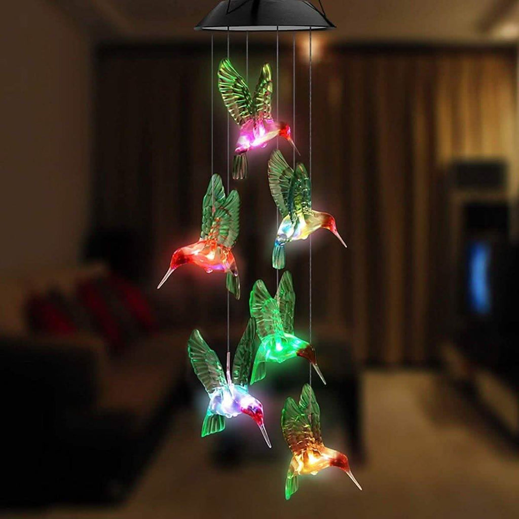LED Solar String Lights Hummingbird Wind Chime